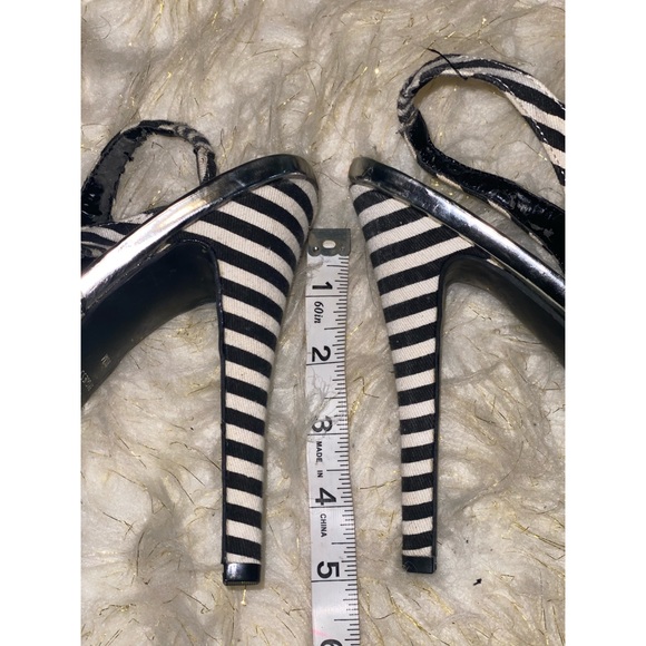 Black and white striped sling backs - Picture 5 of 7